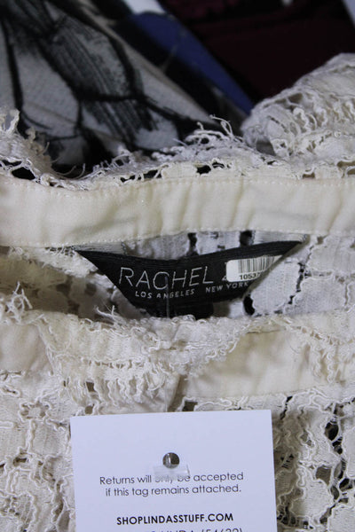 Rachel Zoe Womens Cream Georgia Lace Top Size 10 10537861
