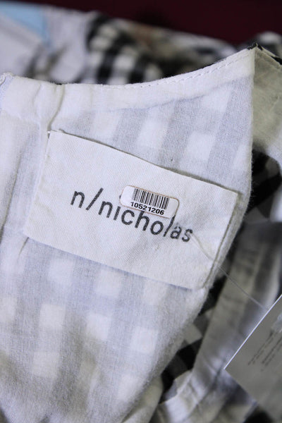 Nicholas Womens Gingham Cold Shoulder Top Size 0 10521206