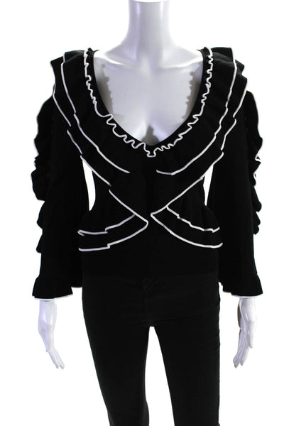 Ronny Kobo Womens Shiva Ruffle Sweater Size 6 11423296