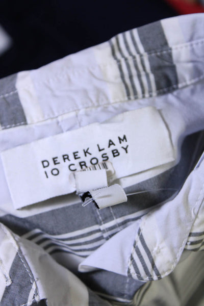 Derek Lam 10 Crosby Womens Grey Striped Tie Top Size 2 10641542