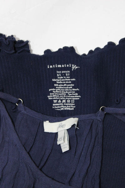 Intimately Free People Joie Womens Textured Blouse Tops Navy Size XS Lot 2