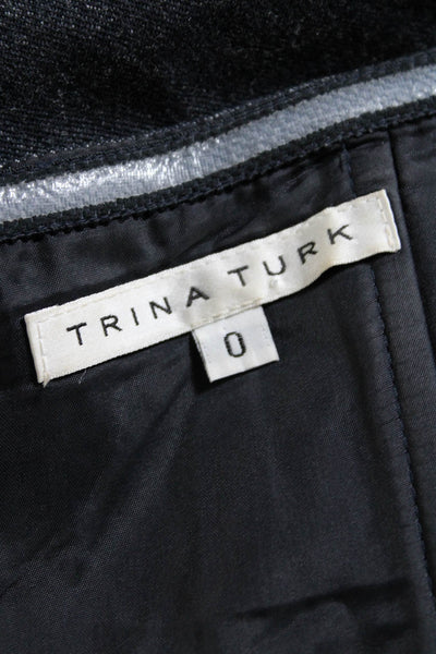 Trina Turk Womens Back Zip Sweetheart Denim Short Dress Blue Size 0