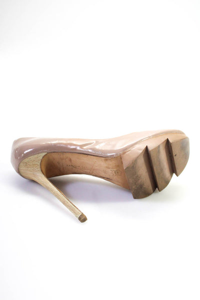 Camilla Skovgaard Women's Patent Leather Stiletto's Nude Size 7
