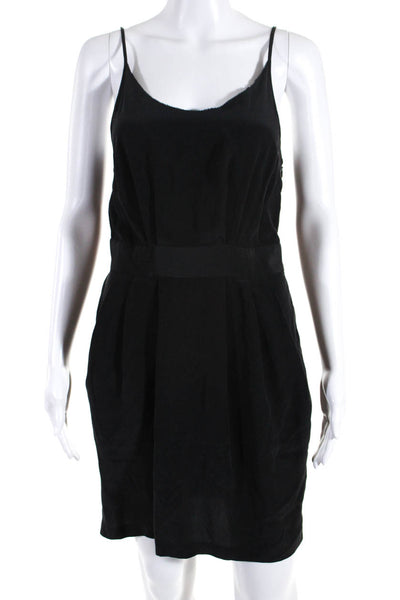Joie Women's Spaghetti Strap Empire Waist Side Pocket Mini Dress Black Size S