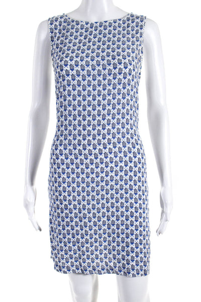 Soft Joie women's Scoop Neck Sleeveless Shift Mini Dress Blue Paisley Size S