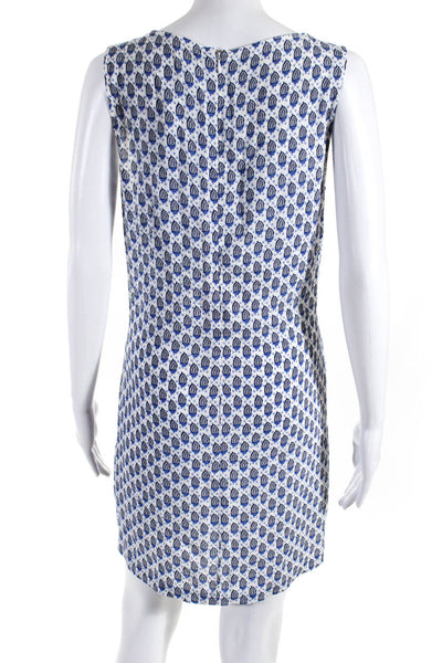 Soft Joie women's Scoop Neck Sleeveless Shift Mini Dress Blue Paisley Size S