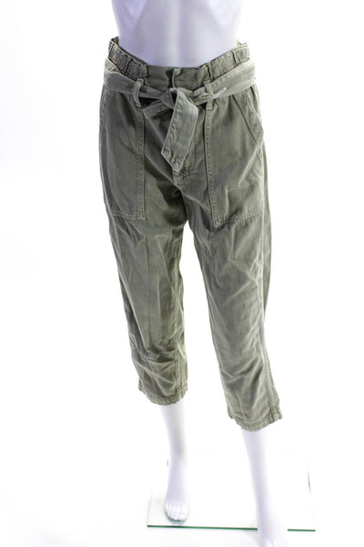 AMO Womens Green Paperbag Pants Size 4 12273621