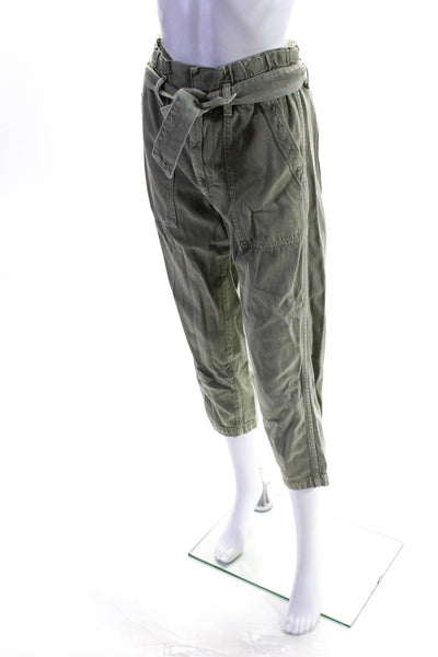 AMO Womens Green Paperbag Pants Size 4 12273612