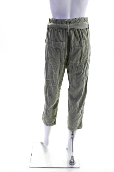 AMO Womens Green Paperbag Pants Size 0 12273622
