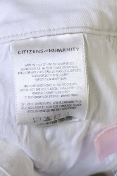 Citizens of Humanity Womens White Elsa Mid Rise Slim Fit Crop Jeans Size 0 13711