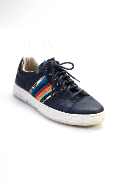 Paul Smith Women's Rainbow Stripped Sneakers Blue Size 7