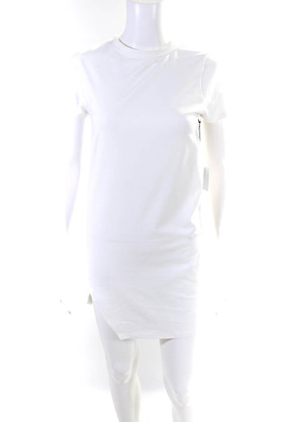 By The Way Women's Short Sleeve Crewneck Shirt Dress White Size XS