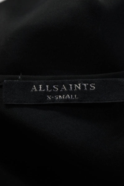 Allsaints Women's Sleeveless V Neck Mini Dress Black Size XS