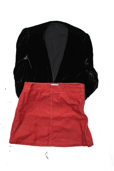 Wilfred Free Women's Wrap Dress Mini Skirt Red Black Size 4 S Lot 2