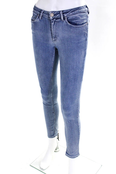 ACNE Studios Womens Denim Mid Rise Slim Cut Jeans Light Blue Size 27/32
