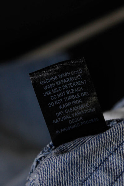 Brandon Maxwell Womens Solid Medium Wash Mid Rise Skinny Jeans Blue Size 26