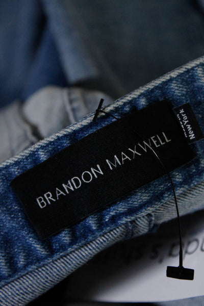 Brandon Maxwell Womens Solid Medium Wash Mid Rise Skinny Jeans Blue Size 26