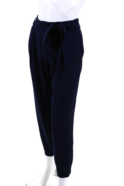 Parker Womens Slim Leg Tie Waist Mid Rise Pants Blue Size 6