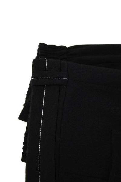 Zara Womens Striped Crepe Wide Leg Pants Black Size Small Medium Lot 2