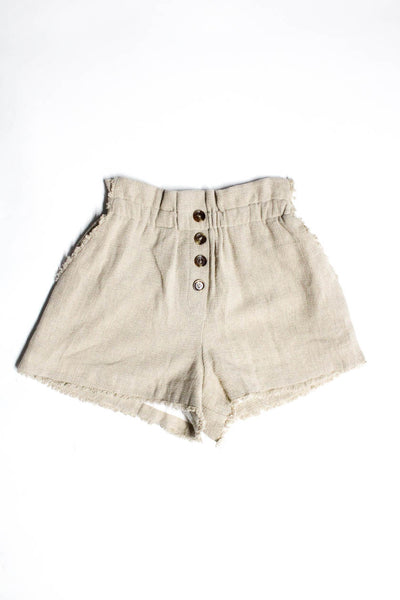 Allsaints Womens Button Front Pants Shorts Brown Beige Size 2XS/XS/26 Lot 2
