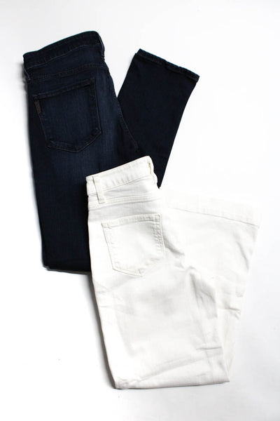 Paige Womens Buttoned Dark White Wash Straight Leg Jeans Blue Size 25 29 Lot 2