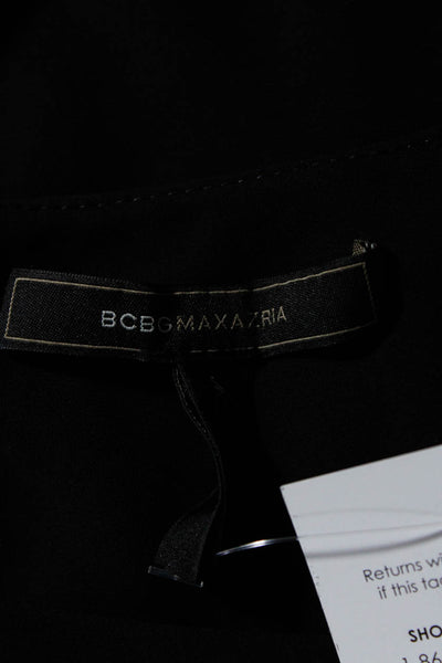 BCBG Max Azria Womens Cold Shoulder Beaded Tank Top Blouse Black Size S