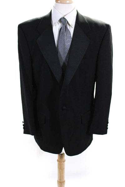 Burberry Mens Wool Buttoned Darted Collared Blazer Black Size EUR44