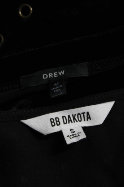 Drew BB Dakota Womens Velvet Studded Shirts Black Size Small Medium Lot 2
