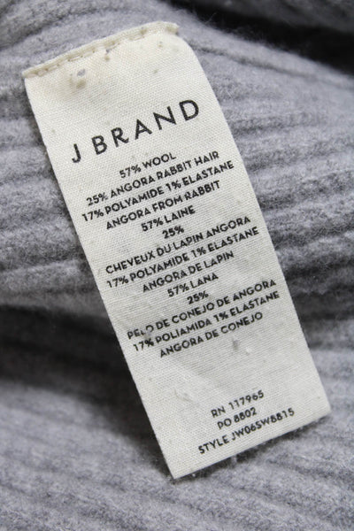 J Brand Womens Solid Wool Rabbit Blend Sleeveless Blouse Gray Size Small