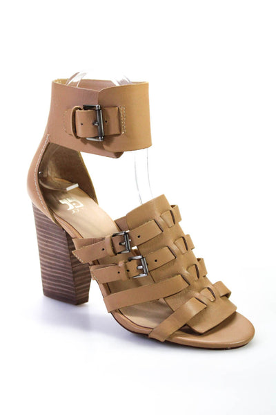 Joe's Collection Womens Solid Ankle Gladiator Block Heel Sandal Brown Size 7
