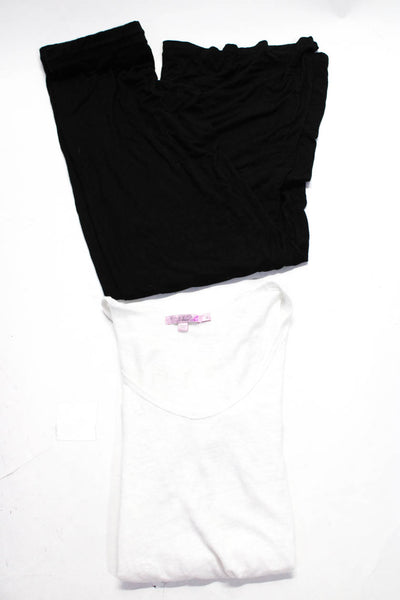 Calypso Saint Barth Women's Linen Tee Lounge Pants White Black Size S Lot 2