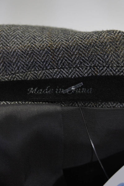 Lauren Ralph Lauren Mens Silk Buttoned Striped Collared Blazer Gray Size EUR42