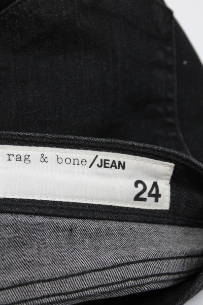 Rag & Bone Jean Womens Mid Rise Dre Capri Jeans Dark Gray Size 24