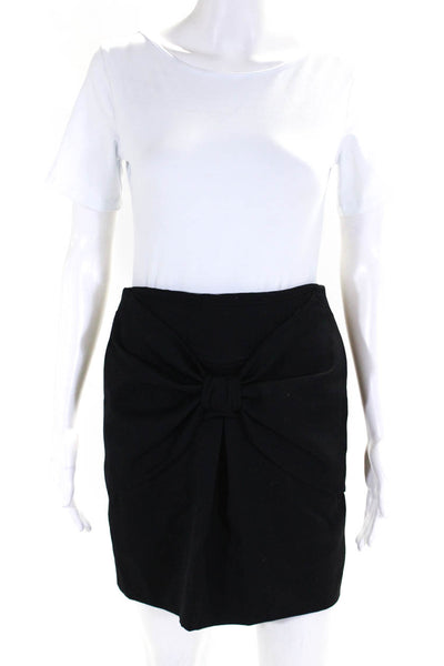 Thakoon Womens Bow Tied Zipped Ruched Short Skirt Black Size S