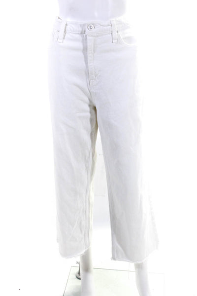 Hudson Womens White Remi High Rise Straight Cropped Jeans Size 14 13674561