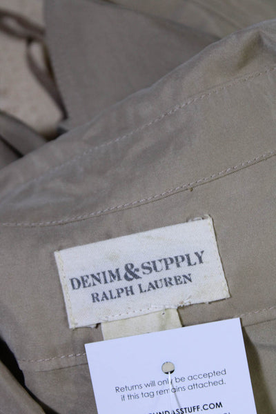 Denim & Supply By Ralph Lauren Womens Collared Button Front Romper Brown Large