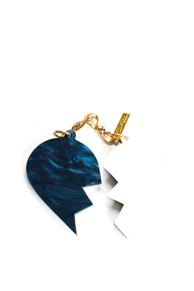 Edie Parker Womens Acrylic Best Friend Key Chain Bag Charm Blue White