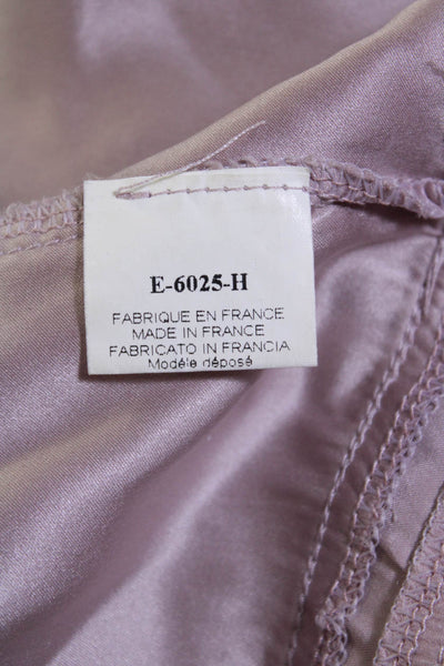Sandro Womens Silk Rhinestone Embossed Button Neck Sleeveless Blouse Pink Size S