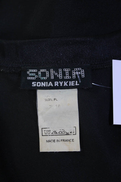 Sonia Sonia Rykiel Womens Rhinestone Embellished V-Neck Tank Top Black Size S