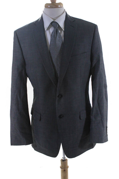 Calvin Klein Mens Wool Buttoned Darted Collared Blazer Gray Size EUR40