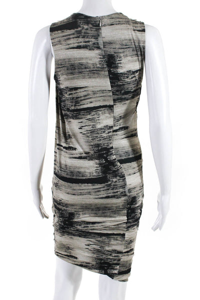 Torn by Ronny Kobo Womens Striped Ruched Bubble Hem Dress Gray Size S