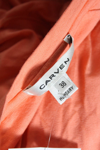 Carven Womens Draped Tiered One Shoulder Ruched Dress Orange Size EUR38