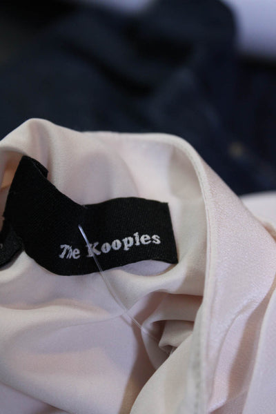 The Kooples Womens Silk Chiffon Lace Up Flutter Sleeve A-Line Dress Pink Size S