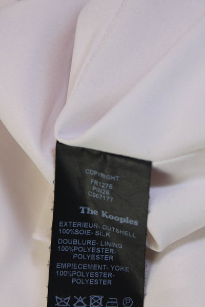 The Kooples Womens Silk Chiffon Lace Up Flutter Sleeve A-Line Dress Pink Size S