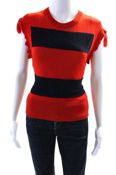 Carven Womens Retro Rugby Knit Top Size 2 11140206