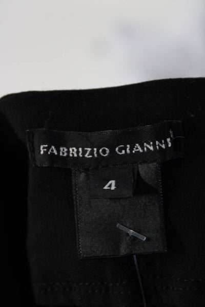 Fabrizio Gianni Womens Smocked Solid Dress Pants Black Size 4