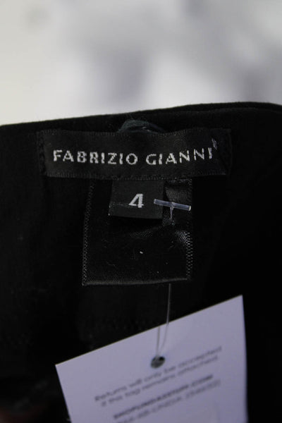 Fabrizio Gianni Womens Solid Skinny Leg Cotton Dress Pants Black Size 4