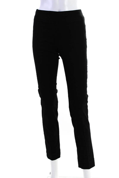 Fabrizio Gianni Womens Smocked Solid Skinny Leg Dress Pants Black Size 4