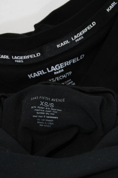 Karl Lagerfeld Women's Turtleneck Top V Neck Tee Black Blue Size XS S Lot 2
