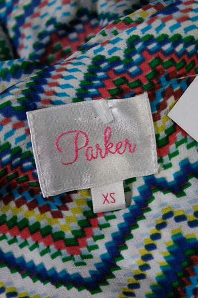 Parker Women's Striped Open V-Neck Romper Multicolor Size XS